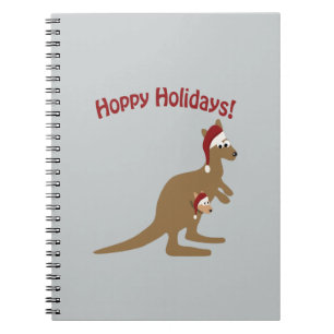 Hoppy Holidays! christmas Kangaroo Notebook