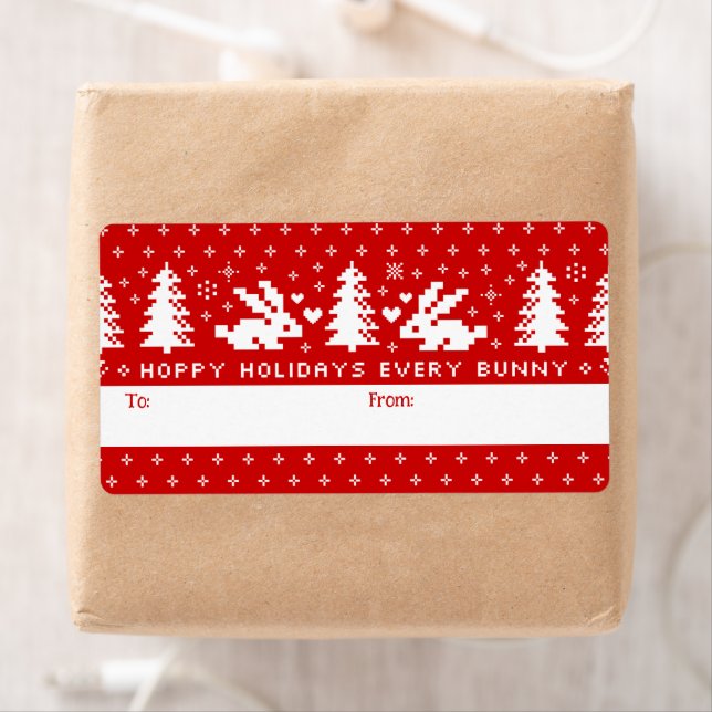 Hoppy Holidays Every Bunny Cute Rabbits To From (Insitu)