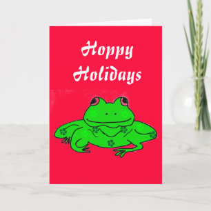 Hoppy Holidays Frog Greeting Card