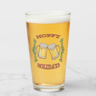 Hoppy HolidaysChristma Bière en verre design.