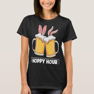 Hoppy Hour Funny Easter Beer Pints Bunny Ears Drin T-Shirt