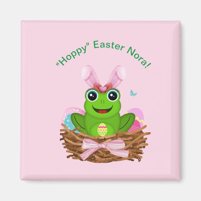 "Hoppy" Leap Year Easter Egg Hunting Magnet (Front)
