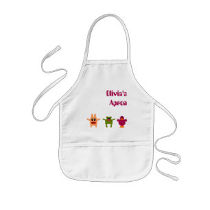Hoppy Monsters Customizable Name Children Apron