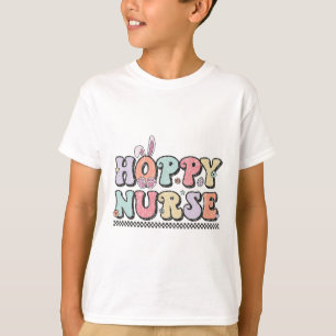 Hoppy Nurse Groovy Easter Day For Nurses And Easte T-Shirt