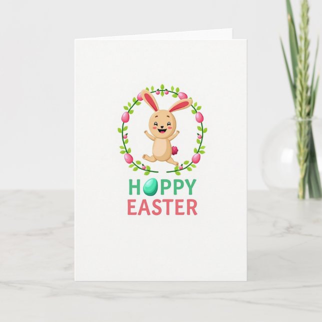 Hoppy Spring Animal Card (Front)