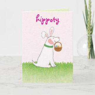 Hoppy Tails & Easter Trails Funny Goodog Holiday Card