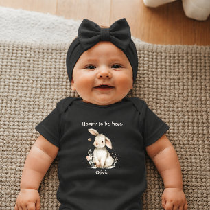 Hoppy to Be Here Bunny Newborn Baby Bodysuit