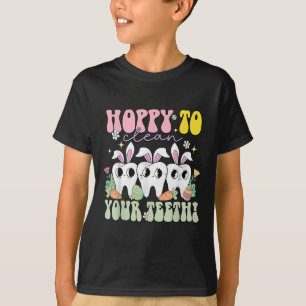 Hoppy To Clean Your Teeth Easter Day Dental Hygien T-Shirt