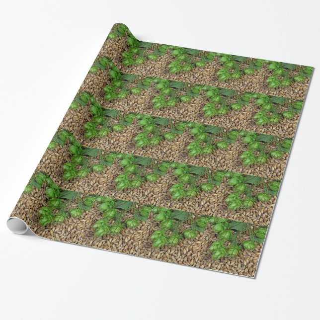 Hops and Malt Wrapping Paper (Unrolled)