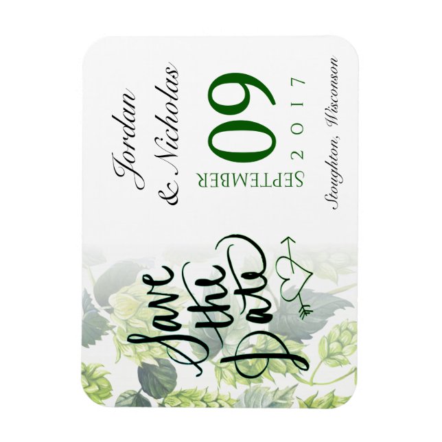Hops, Beer Save the Date Magnet (Vertical)