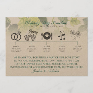 Hops, Beer Wedding Program