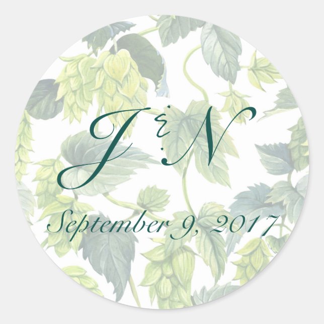 Hops, Beer Wedding Sticker (Front)