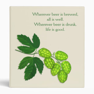 Hops Botanical Art Homebrew Recipe Book Binder