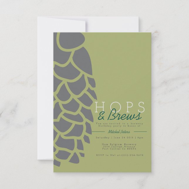 Hops & Brews | Brewery Party Invite (Front)