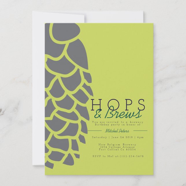Hops & Brews | Invitation de la Brasserie (Devant)