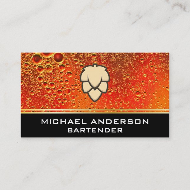 Hops | Wheat Bud | Amber Ale Beer Business Card (Front)