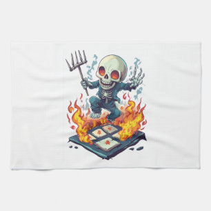 Hopscotch from Hell � Funny Demon Skull Kitchen Towel