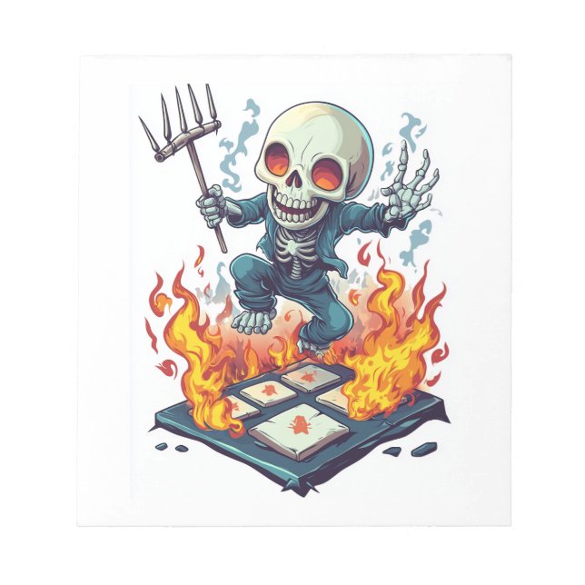 Hopscotch from Hell � Funny Demon Skull Notepad (Front)