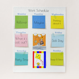 Horaire de travail amusant Puzzles