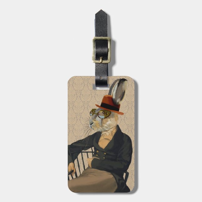 Horatio Hare on Chair Luggage Tag (Front Vertical)