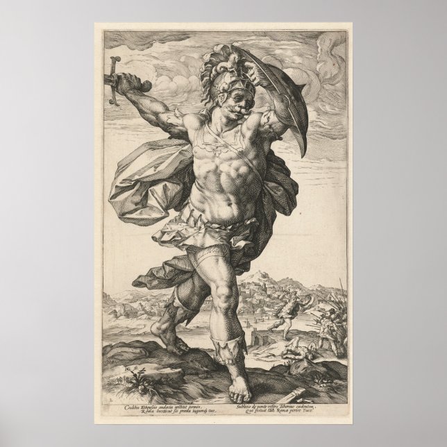 Horatius Cocles, Hendrik Goltzius The Roman Heroes Poster (Front)