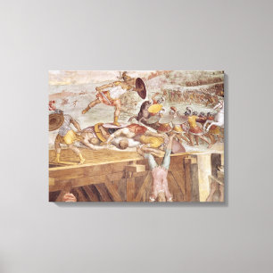 Horatius Cocles on the Sublician Bridge Canvas Print