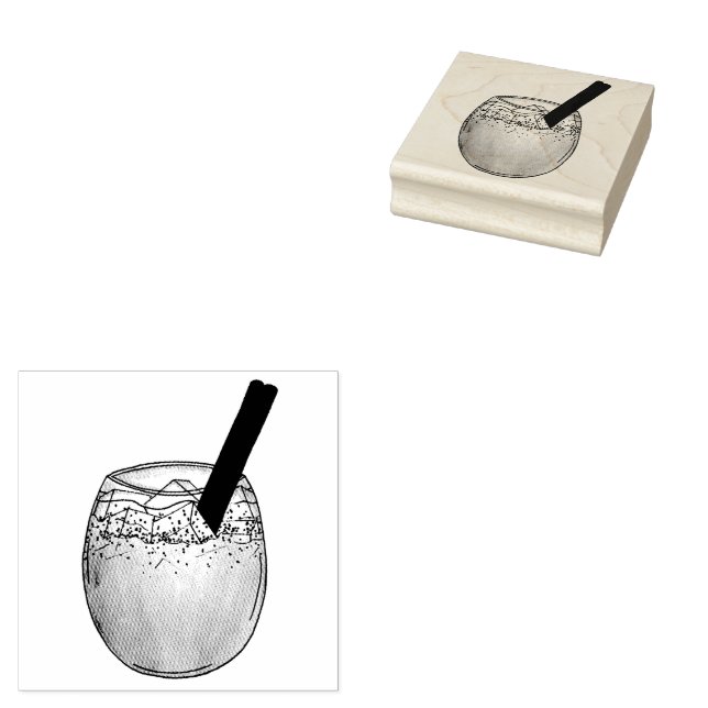 Horchata Orxata Mexican Spanish Beverage Drink Rubber Stamp (Stamped)