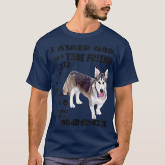 Horgi Quote Mom, Siberian Husky Corgi Dad Print, S T-Shirt
