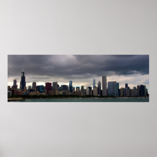 Horizon de Chicago - Stormclouds - affiche de