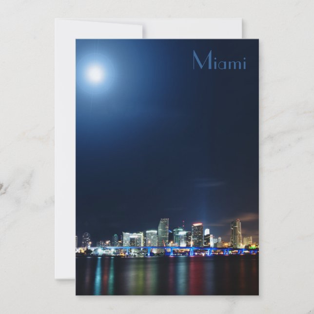 Horizon de Miami au panorama de nuit - invitation (Devant)