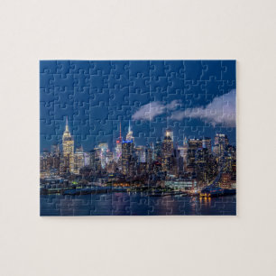 Horizon de New York au puzzle de nuit