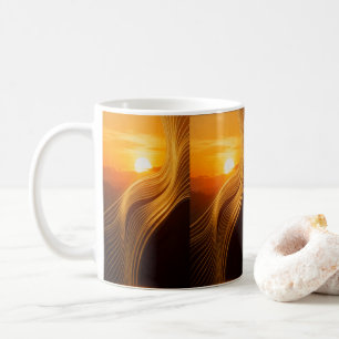 Horizon Doré — Tasse à café moderne abstraite