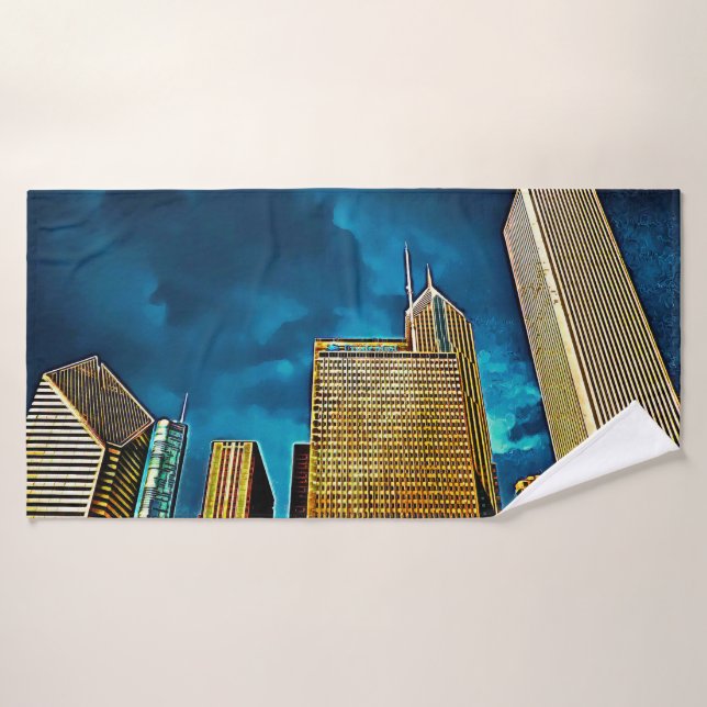 Horizon éclatant de Chicago (Serviette de bain)