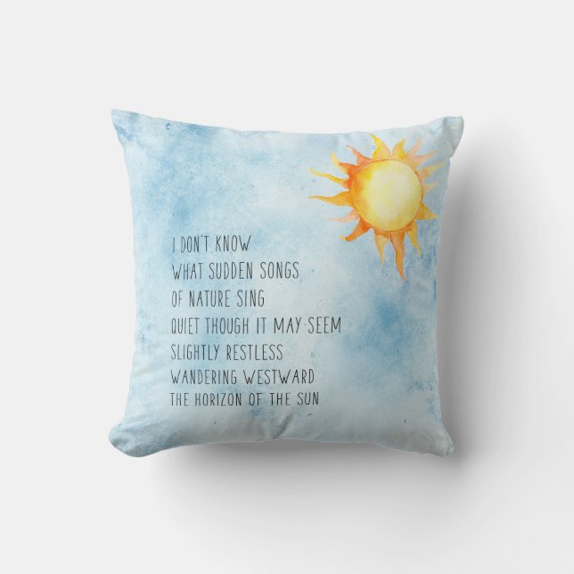 Horizon of the Sun poem       Throw Pillow (Front)