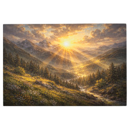Horizon radiant : rayons de soleil dorés sur des s