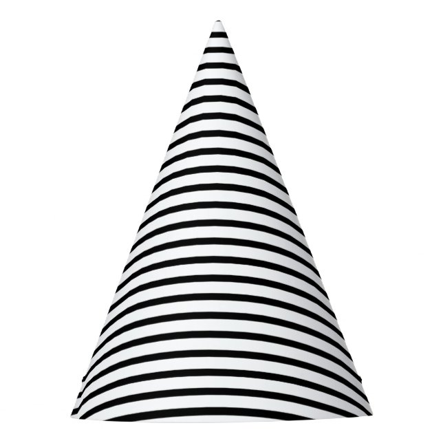 Horizon Striped BW Party Hat (Front)
