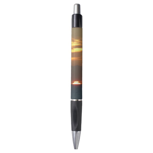 Horizon Sunset Colorful Seascape Photography Pen (Front Vertical)