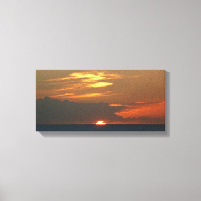 Horizon Sunset Colourful Seascape Photography Canvas Print (Front)