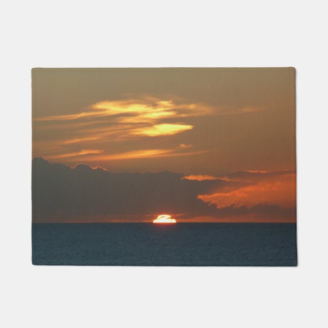Horizon Sunset Colourful Seascape Photography Doormat (Front)