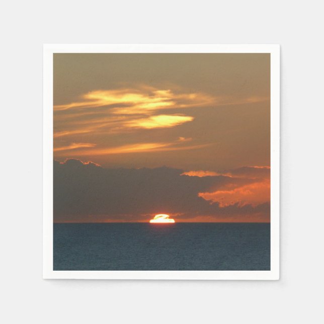 Horizon Sunset Colourful Seascape Photography Napkin (Front)