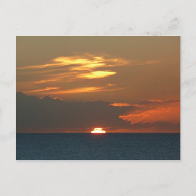 Horizon Sunset Colourful Seascape Photography Postcard (Front)