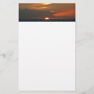 Horizon Sunset Colourful Seascape Photography Stationery