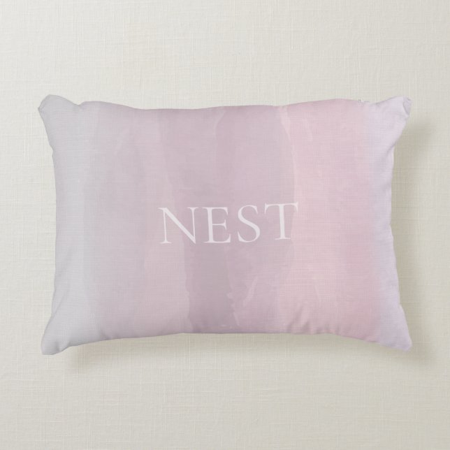 Horizon Watercolor Blush Accent Pillow (Front)