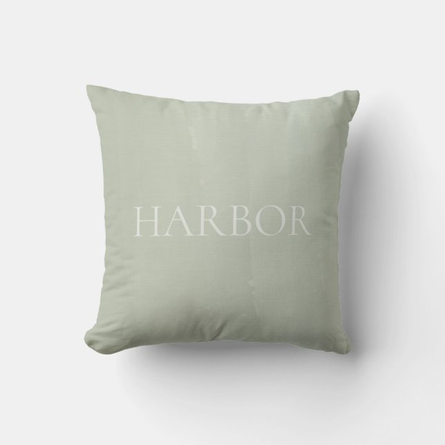 Horizon Watercolor Sage Throw Pillow (Front)