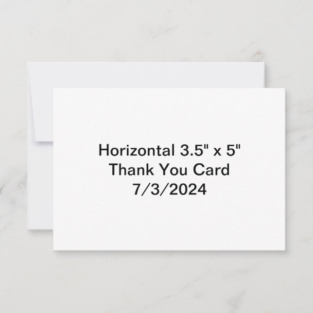 Horizontal 3.5" x 5" Thank You Card 7/3/2024 (Front)