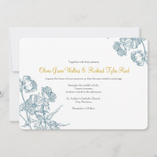 Horizontal 5" x 7" Floral Invitation