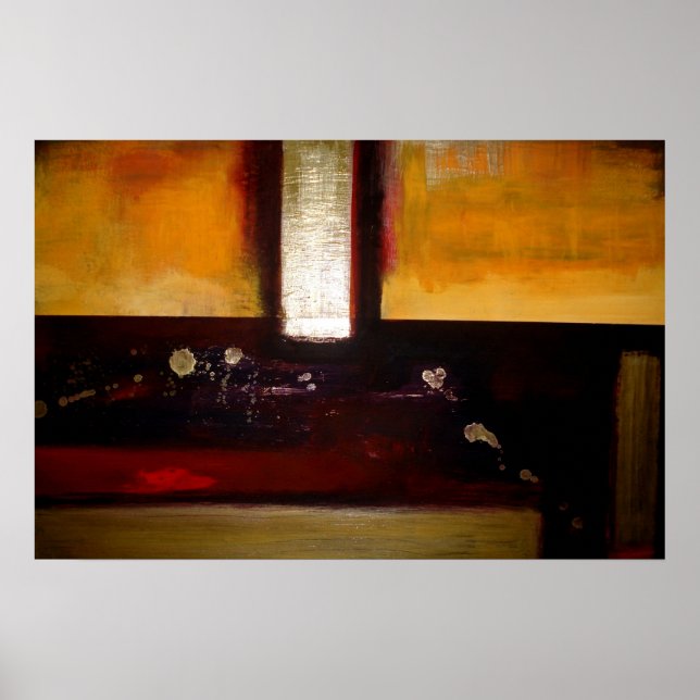 Horizontal Abstract Rectangles Art Print Poster (Front)