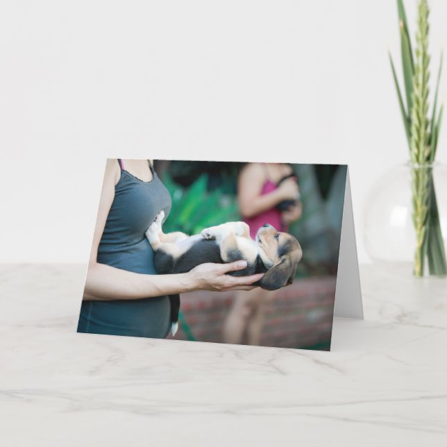 Horizontal Beagle Baby Card (Front)