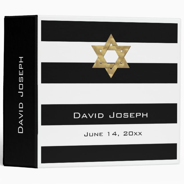 Horizontal Black and white stripes Binder (Front/Spine)