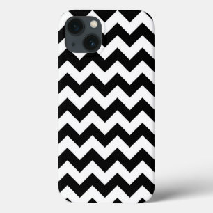 Horizontal Black and White Zigzag iPhone 13 Case
